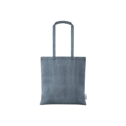Borsa shopping in cotone riciclato, manico lungo e rifiniture cucite - Annie (Manca prezzo)