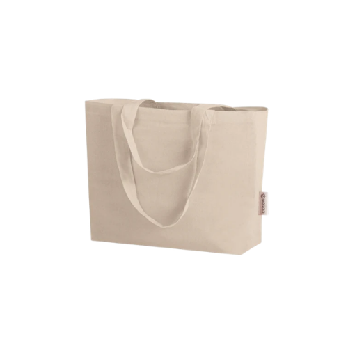Borsa shopping in 100% cotone, manico lungo e rifiniture cucite - Ternura