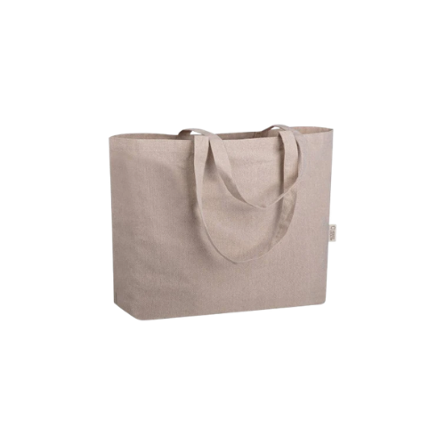 Borsa shopping in cotone canvas riciclato, manico lungo con soffietto - Nancy