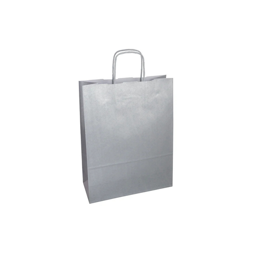 Premium in carta Kraft bianco maniglia ritorta