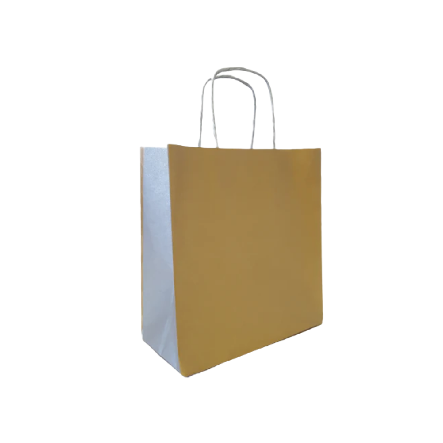 Duo Collection Gold in carta Kraft bianco maniglia ritorta