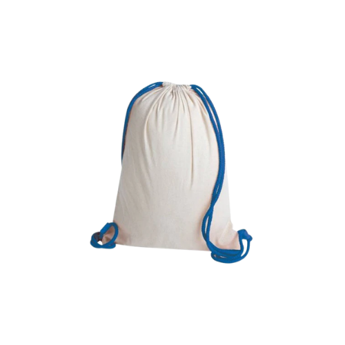 Sacca zaino 100% cotone, doppia corda di chiusura in cotone, rifiniture termosaldate - Hellas