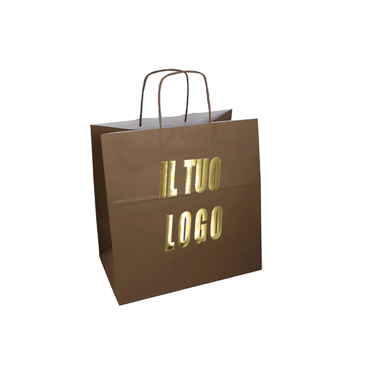 Take Away Color in carta kraft bianco maniglia ritorta