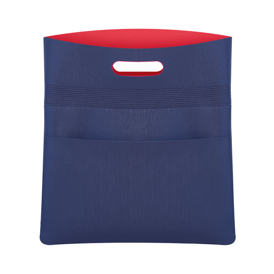 Cartellina portadocumenti realizzata in poliuretano, con manico integrato, 2 tasche interne e 2 tasche esterne