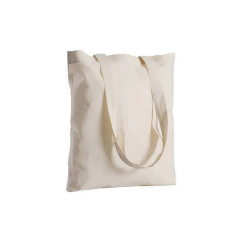 Borsa shopping in 100% cotone organico, manico lungo, rifiniture cucite - Violet