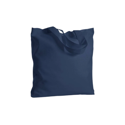 Borsa shopping in 100% cotone, manico lungo con soffietto