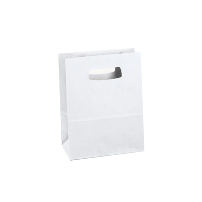 Easy in carta Kraft bianco manico fustellato