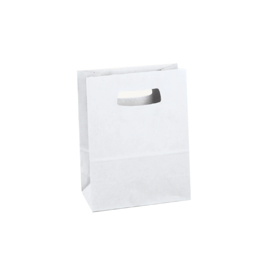 Easy in carta Kraft bianco manico fustellato