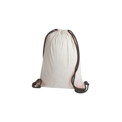 Sacca zaino 100% cotone, doppia corda di chiusura in cotone, rifiniture termosaldate - Hellas
