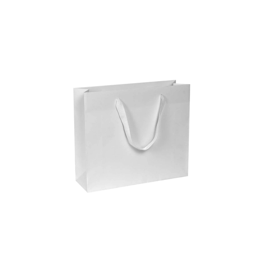 Chic in carta kraft con manico fettuccia e risvolto interno