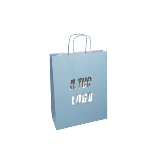 New Rainbow in Carta Kraft - Maniglia Ritorta - Grammatura: 100-110 gr