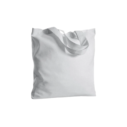 Borsa shopping in 100% cotone, manico lungo con soffietto