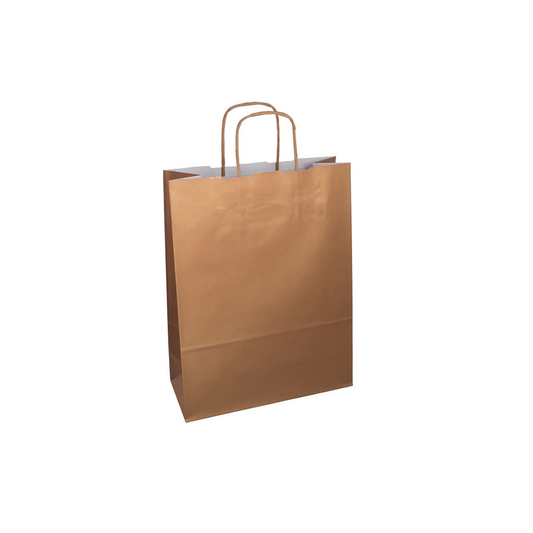 Premium in carta Kraft bianco maniglia ritorta