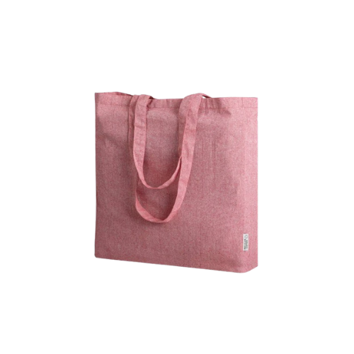 Borsa shopping in cotone riciclato, manico lungo con soffietto - Andy