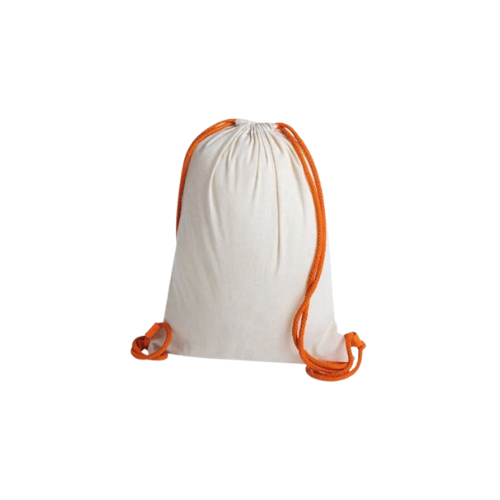 Sacca zaino 100% cotone, doppia corda di chiusura in cotone, rifiniture termosaldate - Hellas