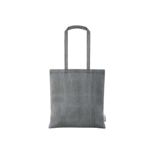 Borsa shopping in cotone riciclato, manico lungo e rifiniture cucite - Annie (Manca prezzo)