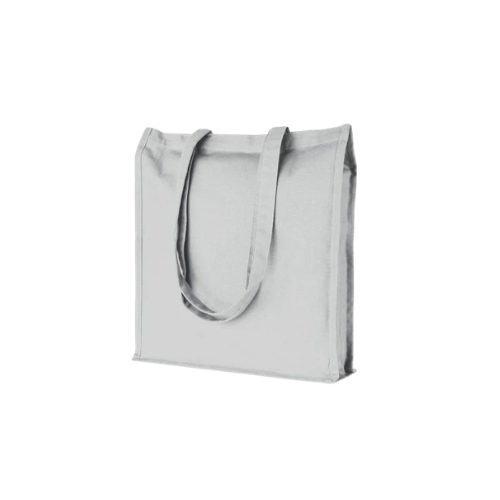 Borsa shopping in cotone con manici lunghi e rifiniture cucite - Menfi (Manca il prezzo)