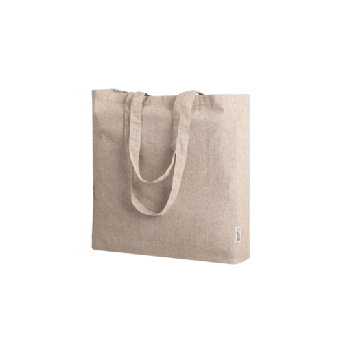 Borsa shopping in cotone riciclato, manico lungo con soffietto - Andy
