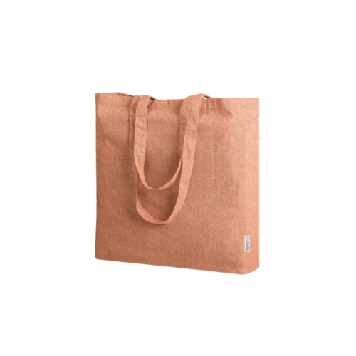 Borsa shopping in cotone riciclato, manico lungo con soffietto - Andy