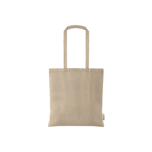 Borsa shopping in cotone riciclato, manico lungo e rifiniture cucite - Annie (Manca prezzo)