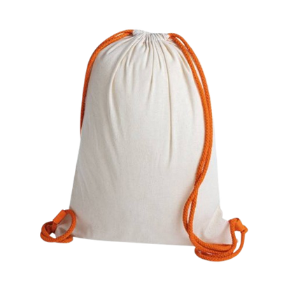 Sacca zaino 100% cotone, doppia corda di chiusura in cotone, rifiniture termosaldate - Hellas