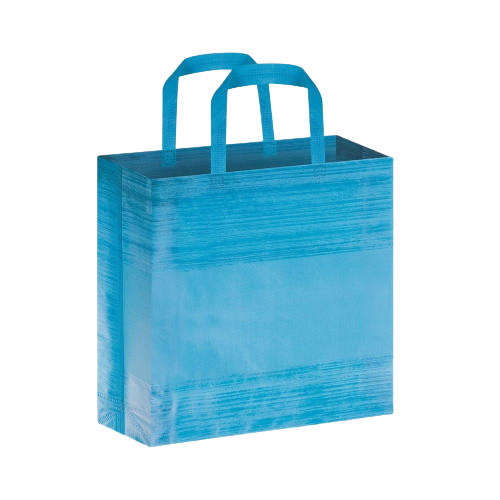 Borsa Shopping in TNT effetto striato, manici corti, soffietto, rifiniture temosaldate - Big Stripes