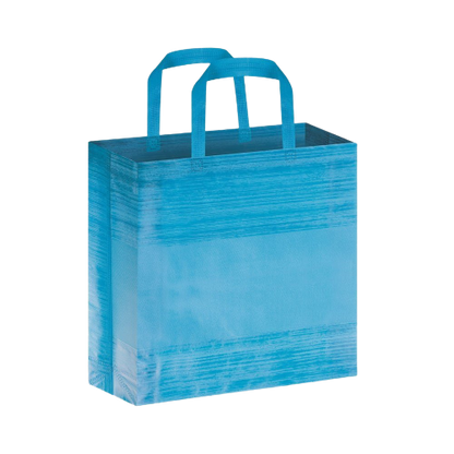 Borsa Shopping in TNT effetto striato, manici corti, soffietto, rifiniture temosaldate - Big Stripes