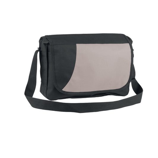 Borsa portadocumenti con fantasia bicolore, in poliestere 600D, con interno multitasche e tracolla regolabile