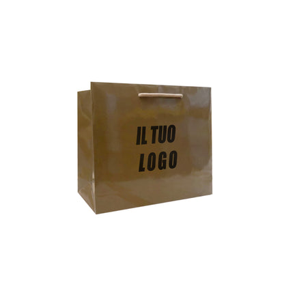 Lux Glossy in carta plastificata lucida con manico in cotone