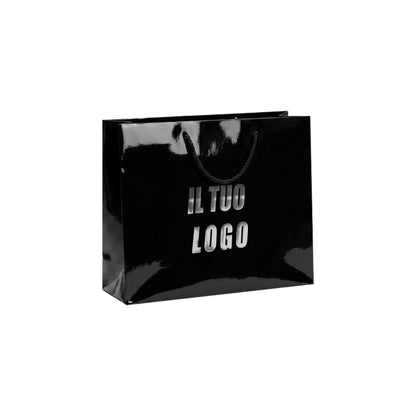 Lux Glossy in carta plastificata lucida con manico in cotone