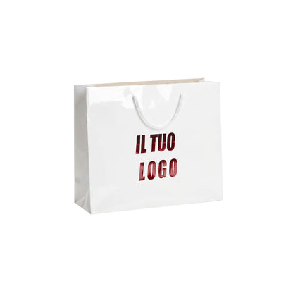 Lux Glossy in carta plastificata lucida con manico in cotone