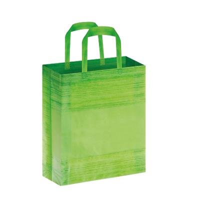 Borsa Shopping in TNT effetto striato, manici corti, soffietto, rifiniture temosaldate - Medium Stripes