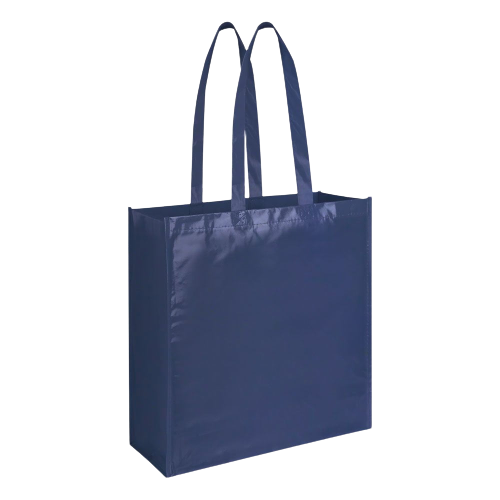 Borsa Shopping in TNT plastificato lucido con soffietto ,manici lunghi, rifiniture cucite - Monique