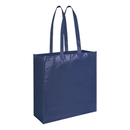 Borsa Shopping in TNT plastificato lucido con soffietto ,manici lunghi, rifiniture cucite - Monique